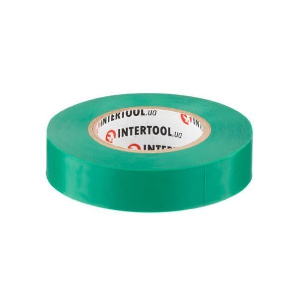 Стрічка ізоляційна, 17 мм * 20 м&nbsp;*&nbsp;0.15 мм, зелена INTERTOOL IT-0051 IT-0051 фото