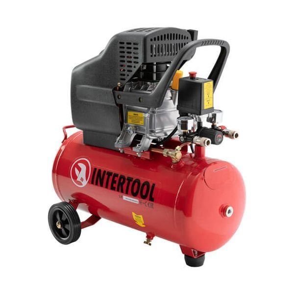copy_Компресор 24 л, 1.5 кВт, 220 В, 8 aтм, 206 л/хв. INTERTOOL PT-0009 PT-0009 фото