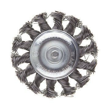 Щітка кільцева 75 мм для дриля, 1/4" (пучки крученого дроту) INTERTOOL BT-8075 BT-8075 фото
