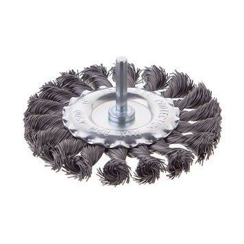 Щітка кільцева 100 мм для дриля, 1/4" (пучки крученого дроту) INTERTOOL BT-8100 BT-8100 фото