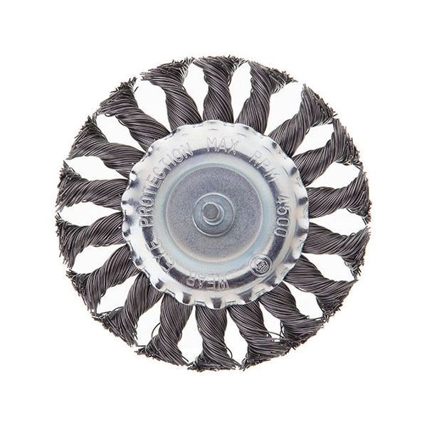 Щітка кільцева 100 мм для дриля, 1/4" (пучки крученого дроту) INTERTOOL BT-8100 BT-8100 фото