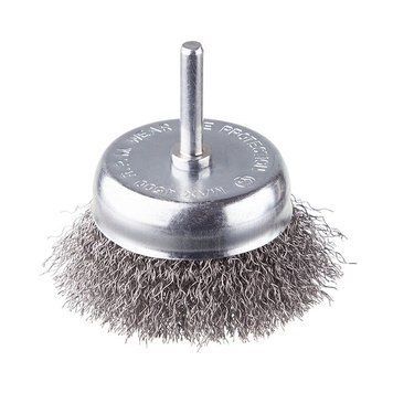 Щітка чашкова 75 мм для дриля, 1/4" (кручений дріт) INTERTOOL BT-9075 BT-9075 фото