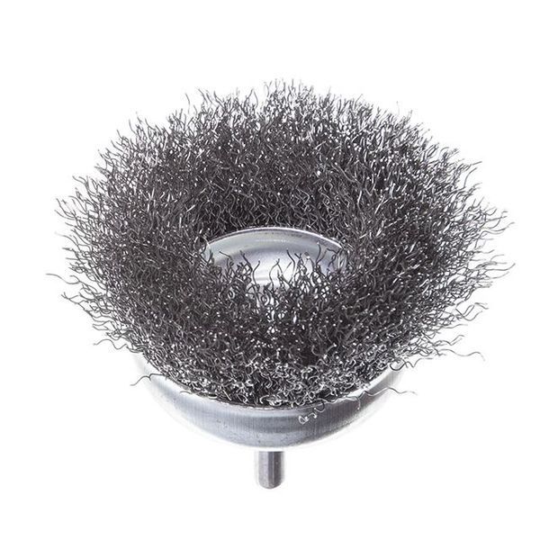Щітка чашкова 75 мм для дриля, 1/4" (кручений дріт) INTERTOOL BT-9075 BT-9075 фото