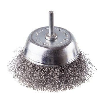 Щітка чашкова 100 мм для дриля, 1/4" (кручений дріт) INTERTOOL BT-9100 BT-9100 фото