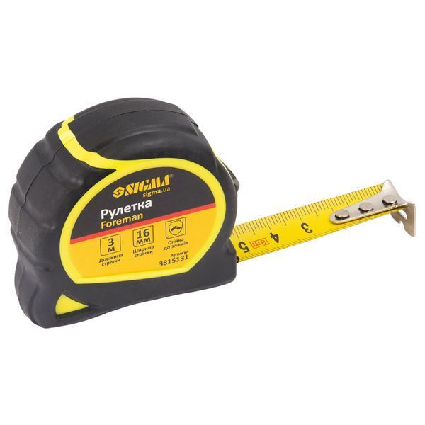 Рулетка Foreman 3м&times;16мм без ремінця SIGMA (3815131) 3815131 фото