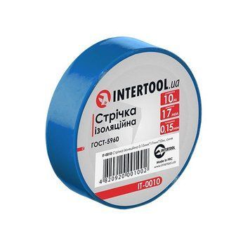Стрічка ізоляційна, 17 мм * 10 м * 0.15 мм, синя INTERTOOL IT-0010 IT-0010 фото