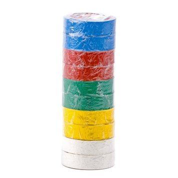 Стрічка ізоляційна, 17 мм * 10 м * 0,15 мм, кольорова (уп. 10 шт) INTERTOOL IT-0014 IT-0014 фото