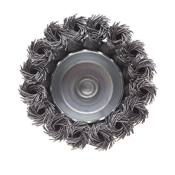 Щітка чашкова 75 мм для дриля, 1/4" (пучки крученого дроту) INTERTOOL BT-3075 BT-3075 фото
