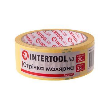 Стрічка малярська 38 мм, 20 м, жовта INTERTOOL DM-3820 DM-3820 фото