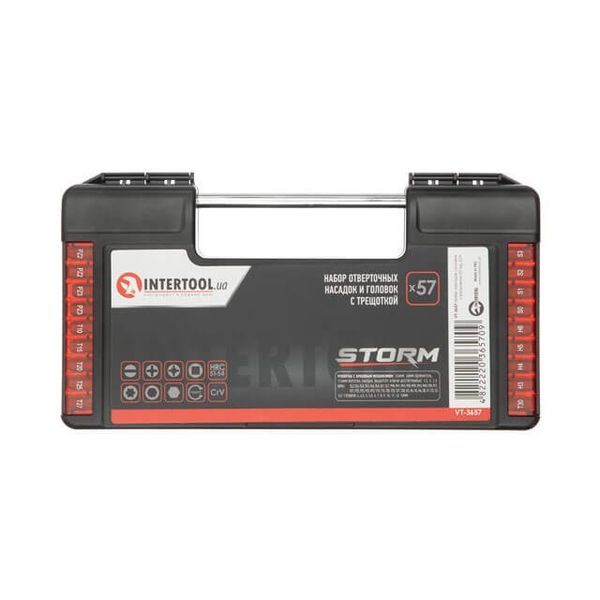 Набір насадок і головок з тріскачкою 57 од.&nbsp;STORM INTERTOOL VT-3657 VT-3657 фото