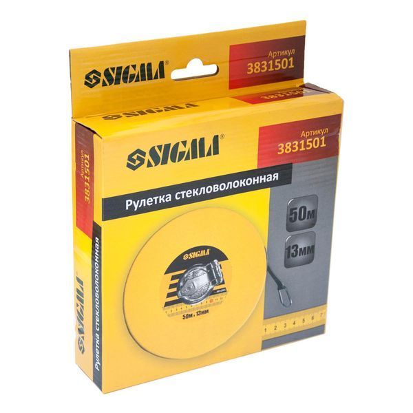 Рулетка скловолокно 50м&times;13мм SIGMA (3831501) 3831501 фото
