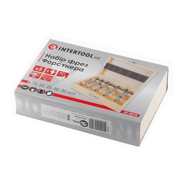Набір фрез Форстнера, 5 шт INTERTOOL HT-0074 HT-0074 фото