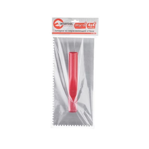 Затирачка сталева оцинкована 280*130мм, 4*4мм INTERTOOL KT-0004 KT-0004 фото