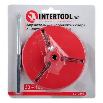 Тримач для корончастих свердел 103 мм, з центруючим свердлом INTERTOOL SD-0399 SD-0399 фото