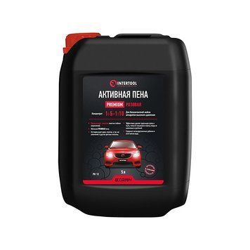 Піна активна PREMIUM 5 л, рожева, концентрат 1:5 - 1:10 для безконтактного миття апаратом високого тиску, STORM INTERTOOL FS-9095 FS-9095 фото