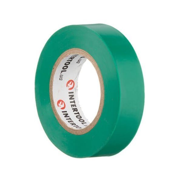 Стрічка ізоляційна, 17 мм * 15 м *&nbsp;0.15 мм, зелена INTERTOOL IT-0041 IT-0041 фото