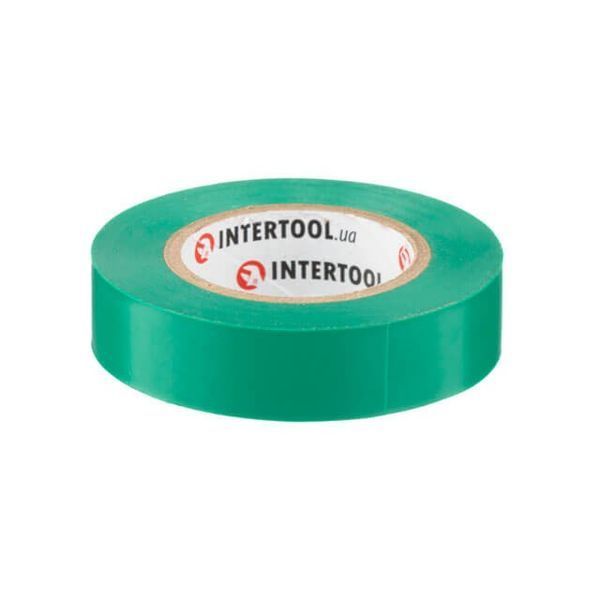 Стрічка ізоляційна, 17 мм * 15 м *&nbsp;0.15 мм, зелена INTERTOOL IT-0041 IT-0041 фото