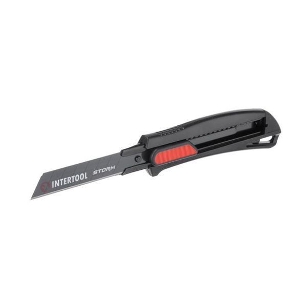 Ніж сегментний мультифункціональний 18 мм, металева напрямна, STORM INTERTOOL HT-0537 HT-0537 фото