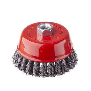 Щітка чашкова 100 мм, для КШМ, М14 (пучки крученого дроту) INTERTOOL BT-2100 BT-2100 фото