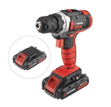 Дриль-шурупокрут&nbsp;акумуляторний Li-Ion 18 В, 25 Nm, 0-400/0-1500 об/хв., 2*2.0 Аг INTERTOOL WT-0314 WT-0314 фото
